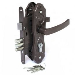 Замок врезной ЗВ4-1-7-23 Строммашина декор.коричневый (г.Могилев)