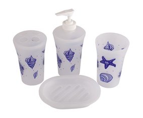 Набор Better Plastic Ракушки A8042 S4 (мыльница, дозатор, стакан, стакан_зубных щеток) 