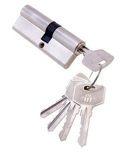 Механизм цилиндровый MSM Латунь ЦМ 60-5К 5 ключей, хром (CP)