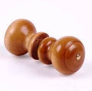 Ручка-кнопка деревянная с латунной вставкой, лак светлая (г.Н-Новгород)