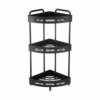 Полка настенная Zenfort 3-ярусная угловая TA-3542B3, черный