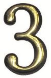Цифра дверная Trodos 3, золото