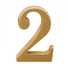 Цифра дверная металл Аллюр 2 клеевая, золото