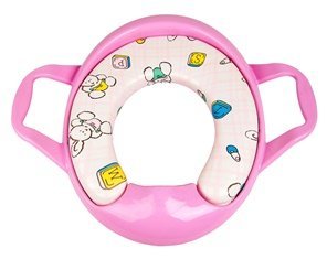 Сиденье д_унитаза детское с ручками, мягкое BY-3-3013 (ручки розовые)