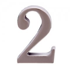 Цифра дверная металл Аллюр 2 клеевая, хром