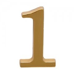 Цифра дверная металл Аллюр 1 клеевая, золото 