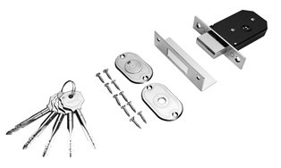 Замок врезной Trodos 156К (CP) крестовой ключ, хром