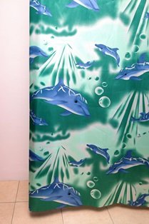 Штора для ванной Dolphin WS-814 (S-13) 014 зелёная 170х180