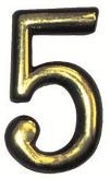 Цифра дверная Trodos 5, золото
