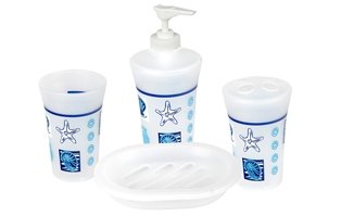 Набор Better Plastic Океан A8042C S4 (мыльница, дозатор, стакан, стакан_зубных щеток) 