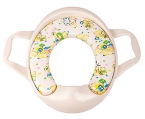 Сиденье д_унитаза детское с ручками, мягкое BY-3-3024 (ручки белые)