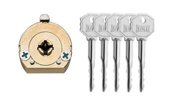 На картинке «Механизм цилиндровый под крестообразный ключ KALE KILIT 164F ,BP,5K,STB,золото»