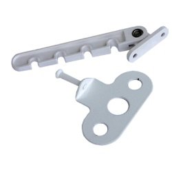 Ограничитель оконный для пластиковых окон с гребёнкой, ЦАМ белый