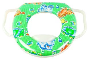 Сиденье д_унитаза детское с ручками, мягкое DK (ручки белые)