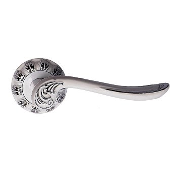 Ручка дверная Trodos AL-61 WW_CP_WW эмаль белый_хром_белый