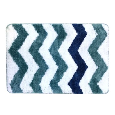 На картинке «Ковер Delphinium коллекция "Зигзаг" микрофибра 50х80см, голубой»