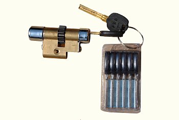 Механизм цилиндровый Baodean-лесенка шестерёнка 86мм(39х47) 7 перфоключей (2+5) латунь (11зубьев)