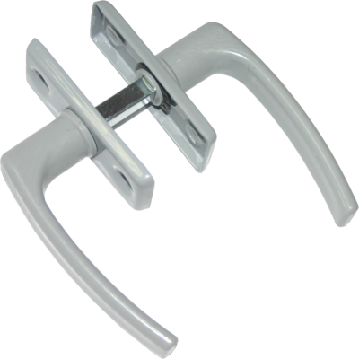 На картинке «Ручка 2-сторон. для теплиц пласт.серый/цинк»