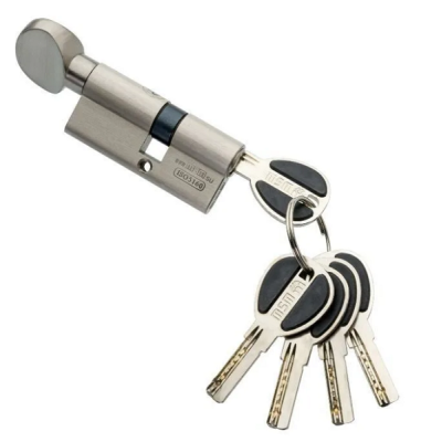 На картинке «Механизм цилиндровый "MSM Латунь" ЦМВП 60-5К 5 ключей, хром (CP)»