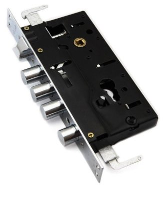 На картинке «Корпус врезного замка "3024-3Р Автомат" 3 круглых ригеля+задвижка левый (A8-AL)»