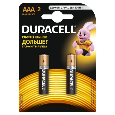 На картинке «Батарейки DURAСELL Alkaline AAA LR03 BL-2 (40)»