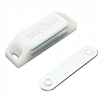 Магнит мебельный SOLLER L-60 h-15 мм белый 