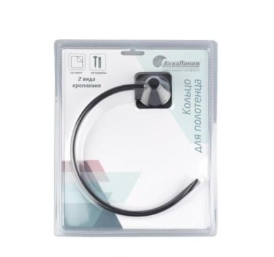 На картинке «Кольцо для полотенца металл черное на липучке B6445P-5»