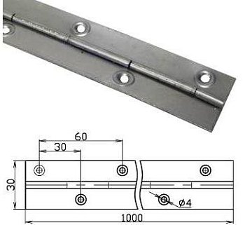 Петля рояльная1000 мм, цинк