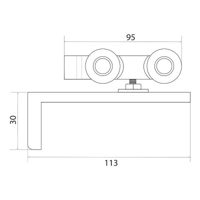 На картинке «Комплект роликов для раздвижных дверей "TRODOS" "QD-863" с фиксатором (торцевой/вкладной)»