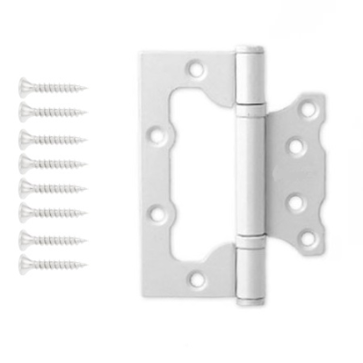 На картинке «Петля накладная PUERTO 100х75х2.0 "бабочка" белый»