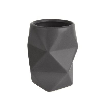 На картинке «Стакан д/зубн. щеток керамика Tetra графит B4505-2»