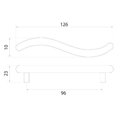 На картинке «Ручка-скоба 14.154.07 "1053" 96 серебро»