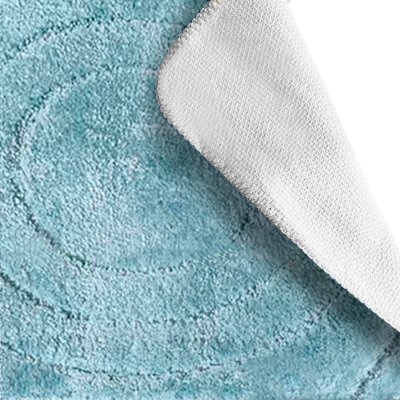 На картинке «Ковер Delphinium коллекция "Вираж" микрофибра 50х80см, голубой»