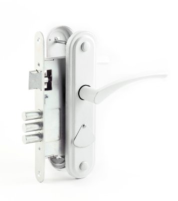 На картинке «Замок врезной ЗВ9-1-01 "Омега" сувальдный, белый»