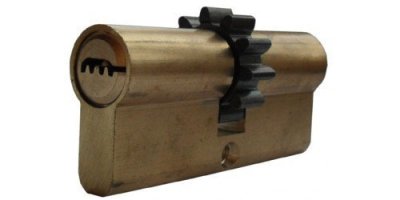 На картинке «Механизм цилиндровый МЦ" Шестерёнка Pandoor" 75мм(32х43) 5 перфоключей, никель (10зубьев)»