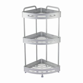 Полка настенная Zenfort 3-ярусная угловая TA-3542A3, серебро