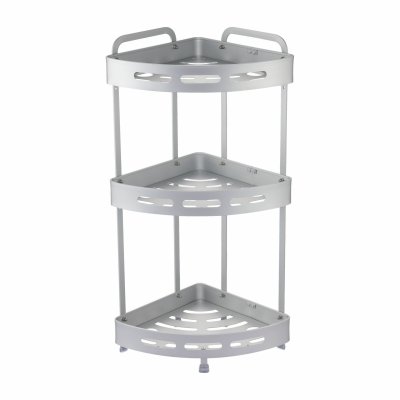 На картинке «Полка настенная Zenfort 3-ярусная угловая "TA-3542A3", серебро»