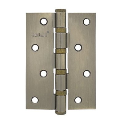 На картинке «Петля дверная прямая 4ВВ SOLLER бронза (сталь 100*70*2,5)»