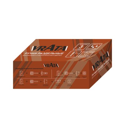 На картинке «Ручка раздельная Vrata "1901" серия 03 slim, черный матовый»