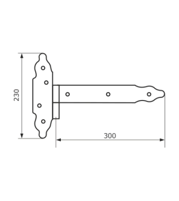 На картинке «Петля-стрела фигурная ПС-300 "Домарт" чёрная, съёмная, левая »
