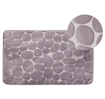 Коврик полиэстер камни серый 45*75