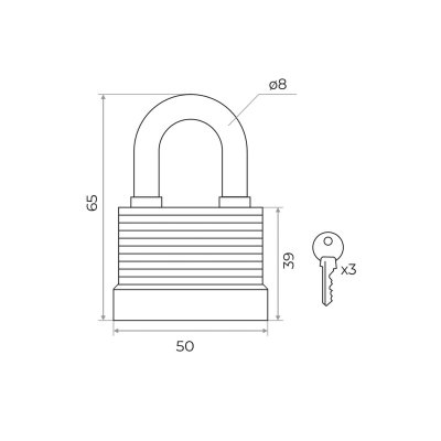 На картинке «Замок навесной всепогодный ВС-1 SP-40 мм»