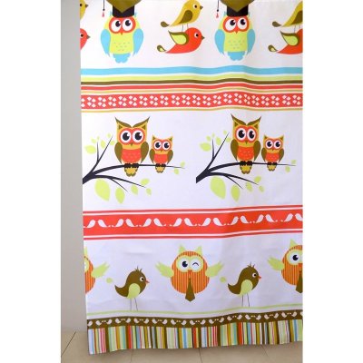 На картинке «Штора для ванной "Delphinium" WS-817 совы 180х180»