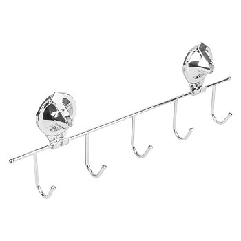 Крючок на планке 5 шт на присоске (Air-lock) UI-1004 (80х40х400) СР (хром) SAKURA