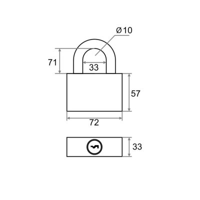 На картинке «Замок навесной "Trodos"(Blister) ВС-IG 1-70L длин.дужка всепогодный»