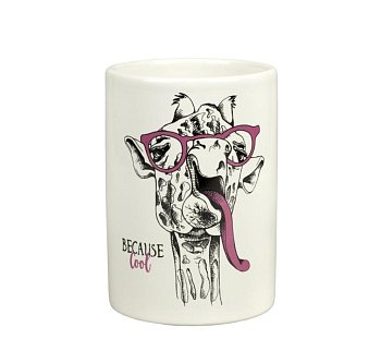 Стакан д/зубн. щеток керамика Happy giraffe BCE0083AA-TB