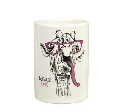 На картинке «Стакан д/зубн. щеток керамика Happy giraffe BCE0083AA-TB»