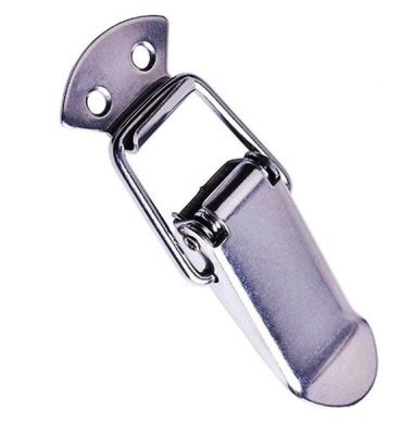 На картинке «Замок-защёлка "Лягушка №2"(75х24мм) малый, подпружиненный, хром»