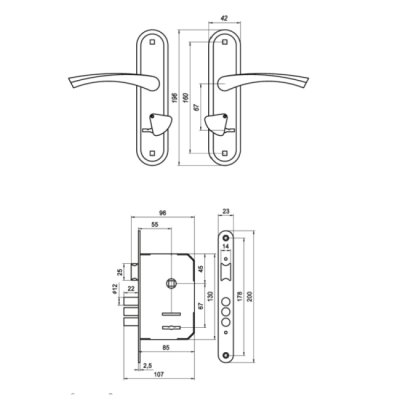 На картинке «Замок врезной ЗВ9-1-01 "Омега" сувальдный, медь»