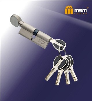 Механизм цилиндровый MSM ЛатуньЦМВП 70-5К 5 перфоключей_вертушка, хром (CP)